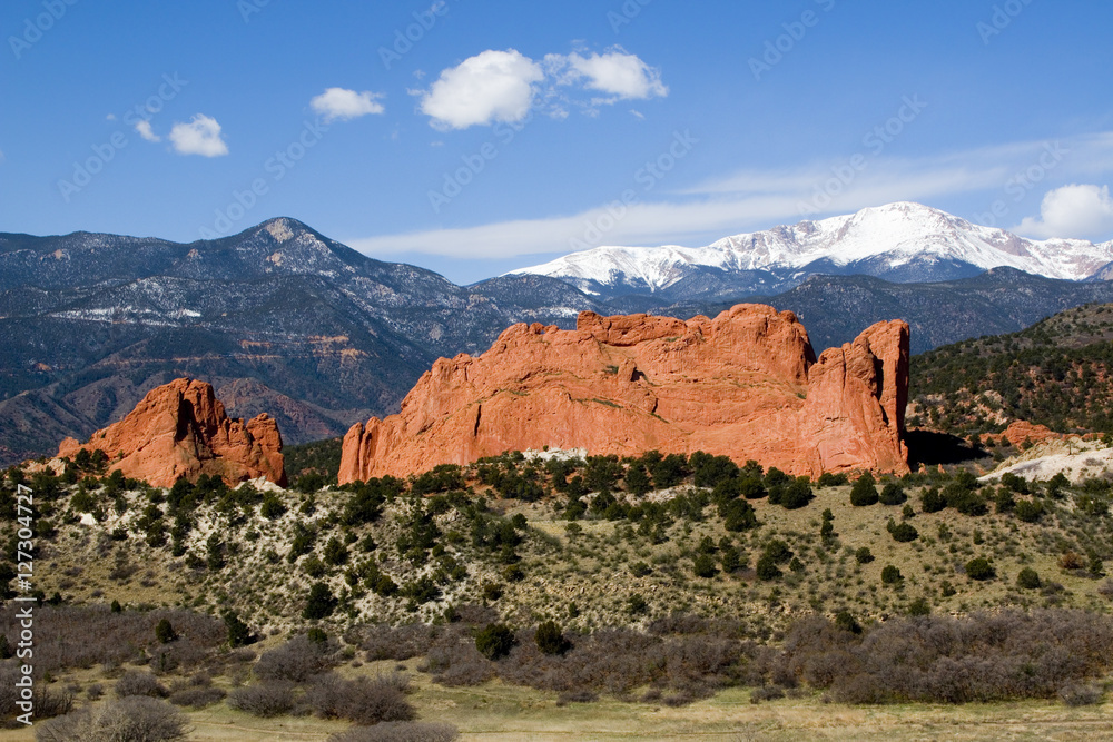 Garden of the Gods and Pikes Peak in the Morning