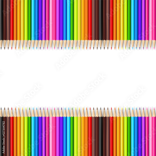 Abstract backgroud color pencil on white background with vector
