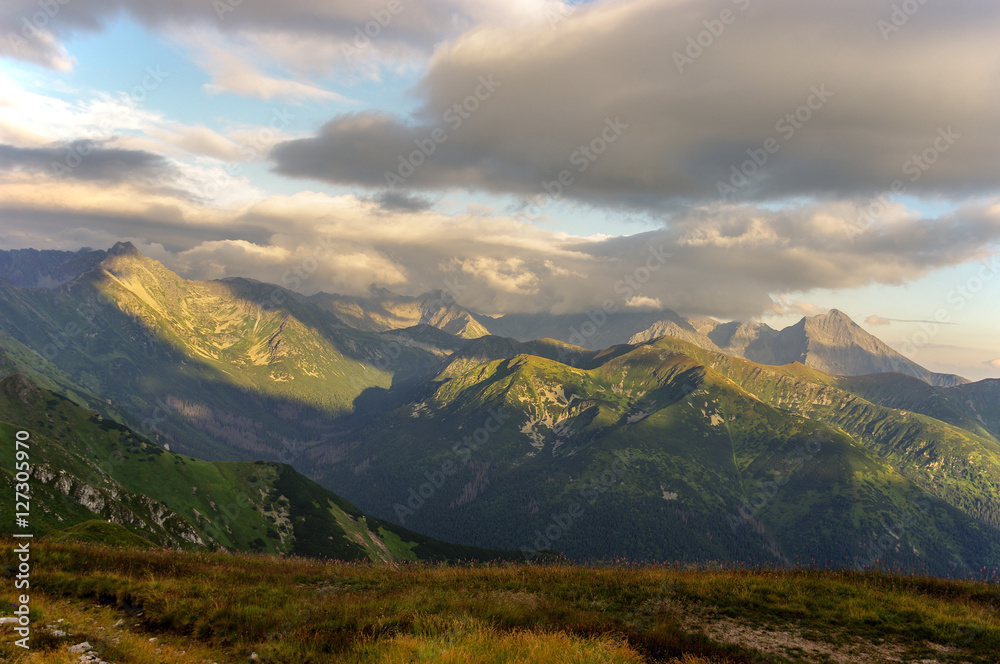 Majestic clouds in the afternoon light. Tatry