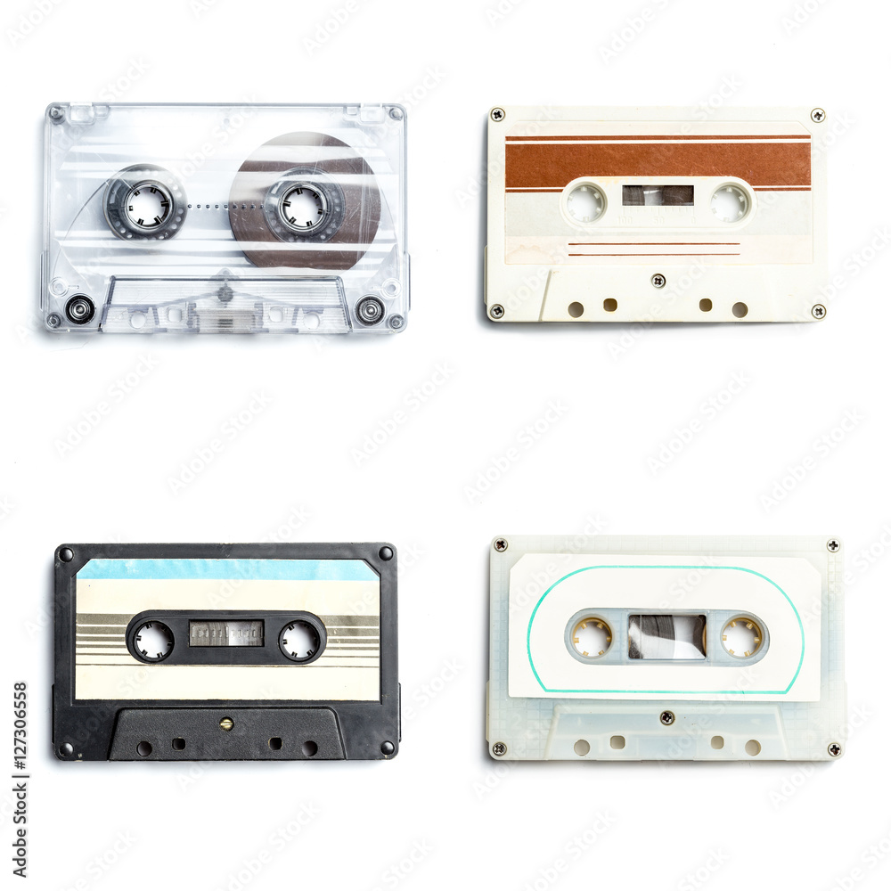 Fototapeta premium Collection of retro audio tapes