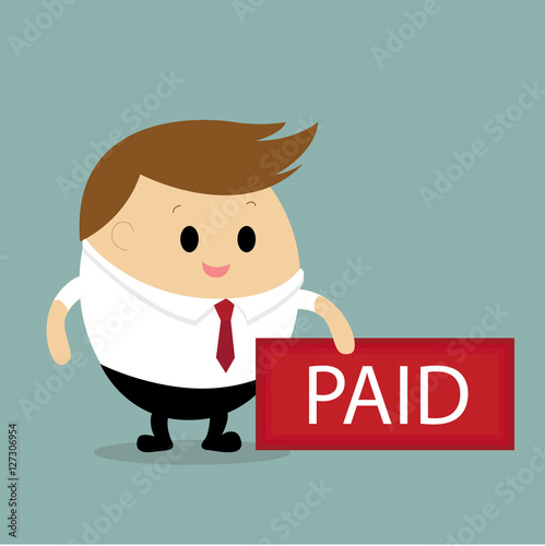 Vector of Businessman with PAID sign.