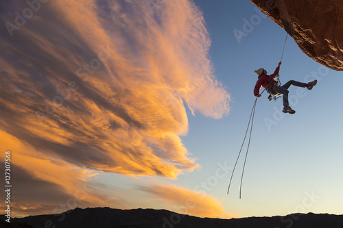Photos Climber on rappel.