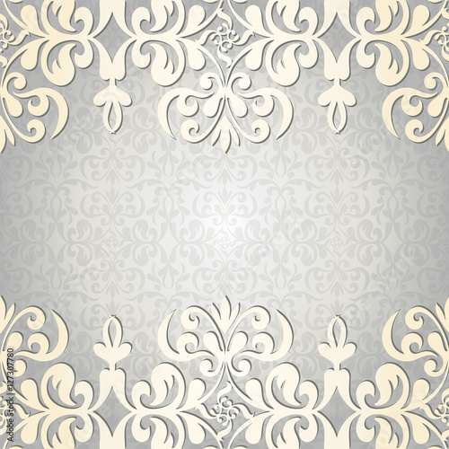 Wallpaper Mural Vintage background, antique greeting card, invitation with lace Torontodigital.ca