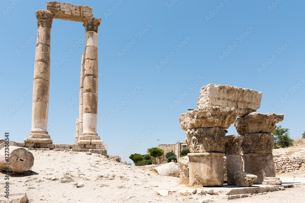 The pillars of the temple of Hercules in Amman