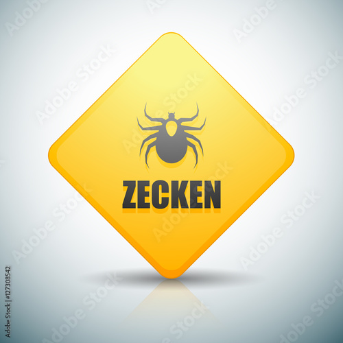 Ticks danger sign (Non-English text - Ticks)