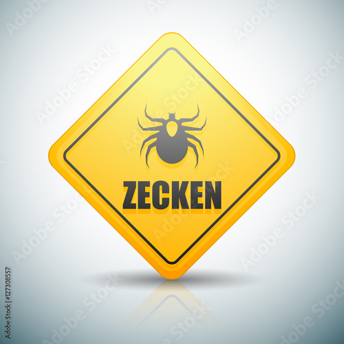 Ticks danger sign (Non-English text - Ticks)