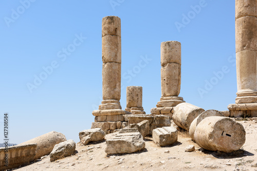 The pillars of the temple of Hercules in Amman