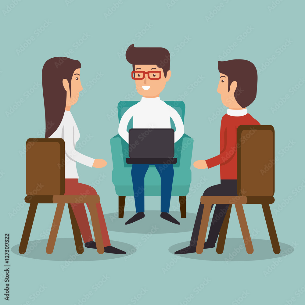 Fototapeta premium teamwork people office collaboration vector illustration eps 10
