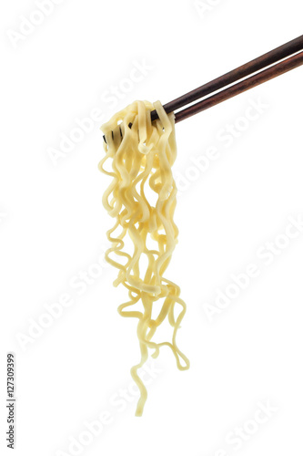 chopsticks noodles isolated on white background