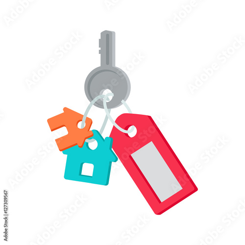 Key from House Vector Illustration in Flat Design.