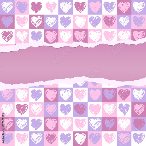 torn paper hearts pattern