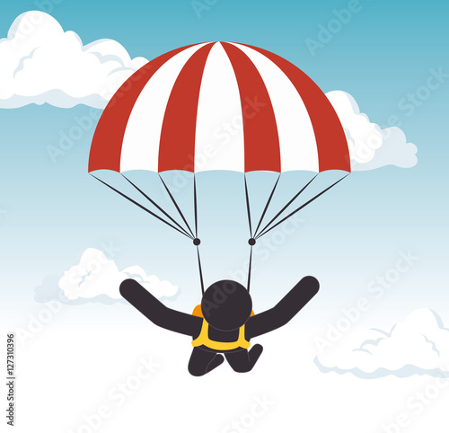 Fototapeta Naklejka Na Ścianę i Meble -  parachuting man extreme sport graphic vector illustration eps 10