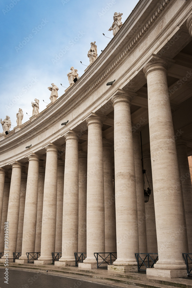 Row of Columns at Saint Peters Square Vatican, Italy