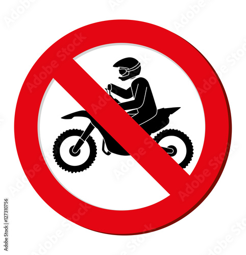 no motorcycle prohibition sign design vector illustration eps 10