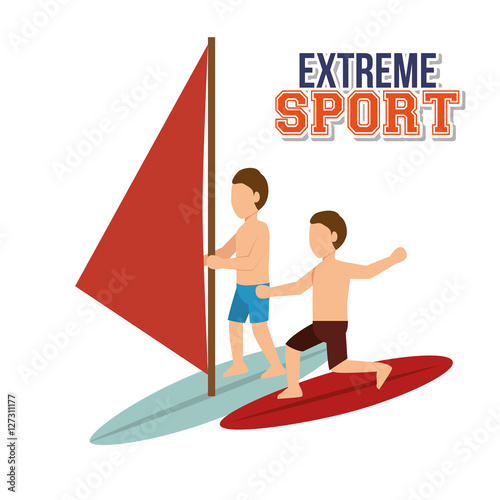 extreme sport water surfing windsurfer vector illustration eps 10