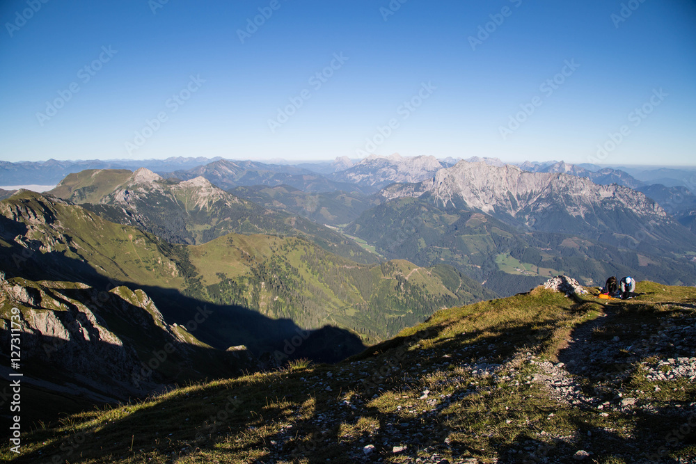 Eisenerzer Reichenstein in den steirischen Alpen im Spätsommer