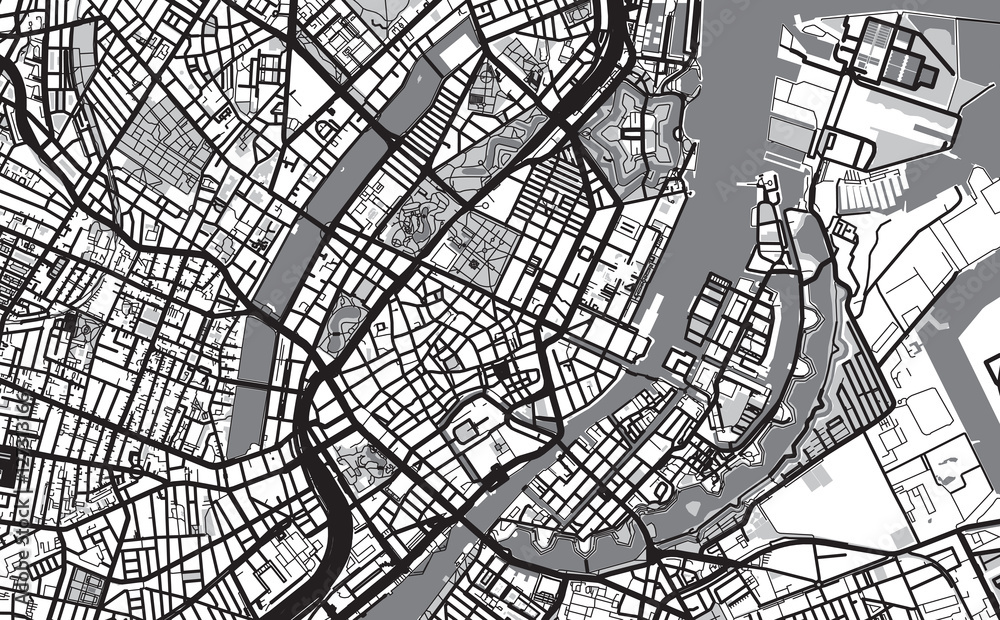 Naklejka premium Urban city map of Copenhagen