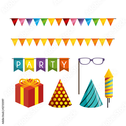 collection elements decoration carnival party vector illustration eps 10