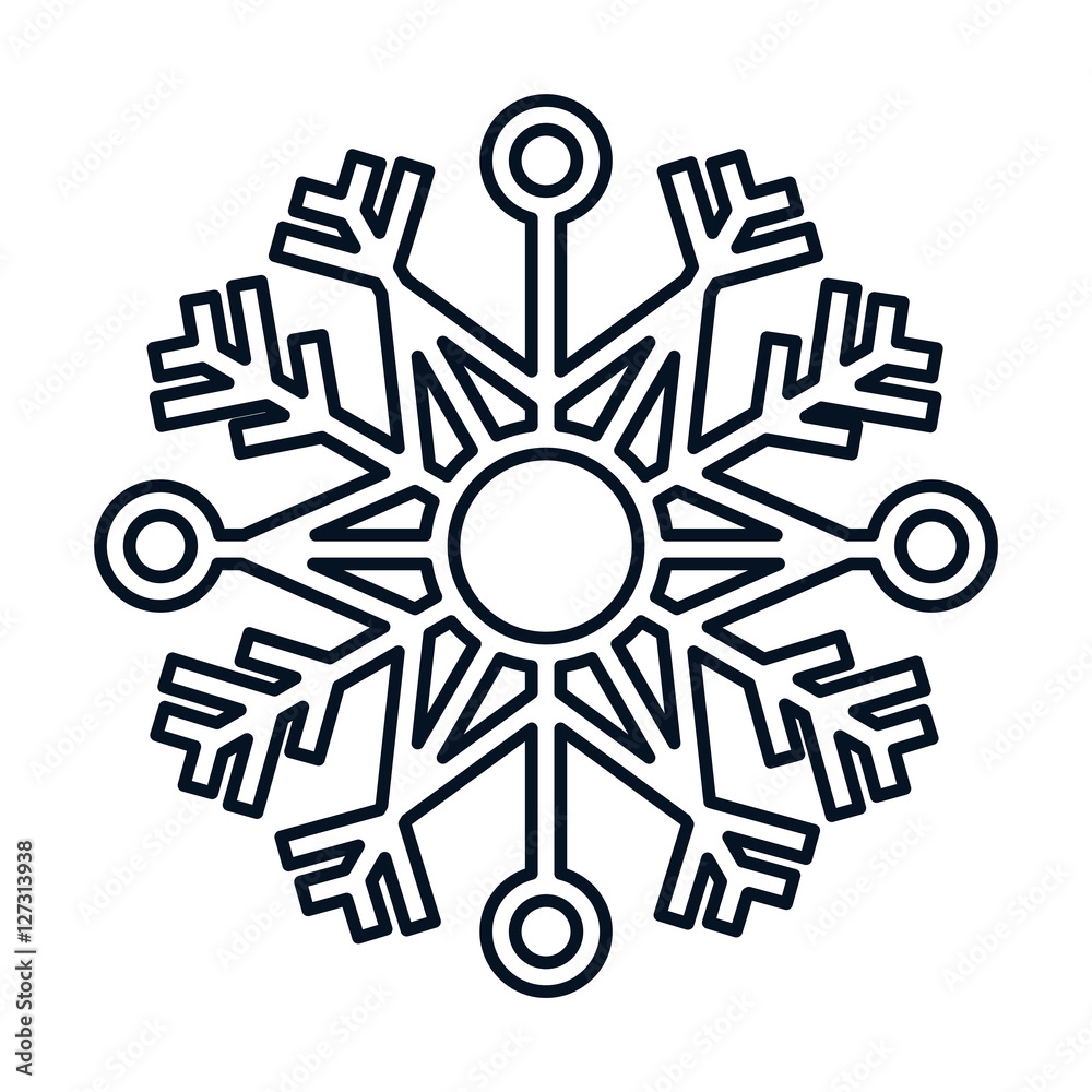 Snowflake icon. Christmas season decoration and celebration theme. Isolated design. Vector illustration