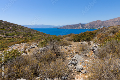 The natural landscape of the peninsula Kalydon. Crete. Greece.
