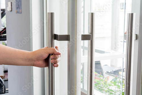 Opening the door and background , Handles
