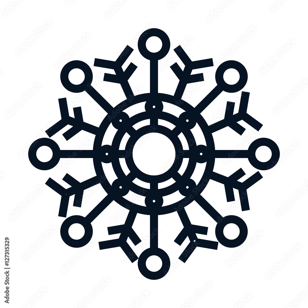 Snowflake icon. Christmas season decoration and celebration theme. Isolated design. Vector illustration Snowflake icon. Christmas season decoration and celebration theme. Isolated design. Vector illustration