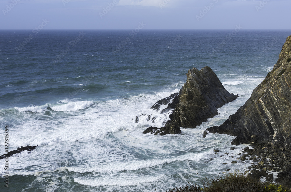 blue wild ocean at protugal coast blue wild ocean at protugal coast