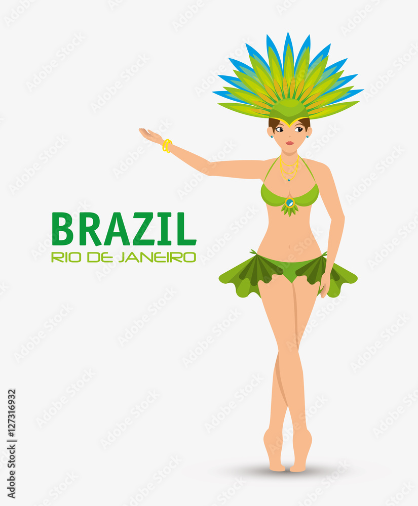 character garota brazil rio de janeiro design vector illustration eps 10 character garota brazil rio de janeiro design vector illustration eps 10