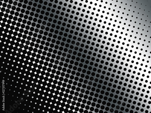 Black dots on black and white background