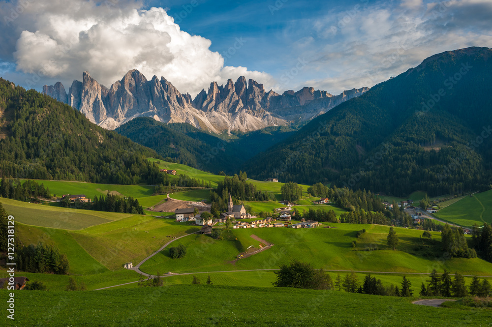 Santa Maddalena Village and the Dolomites, Val di Funes, Italy Santa Maddalena Village and the Dolomites, Val di Funes, Italy