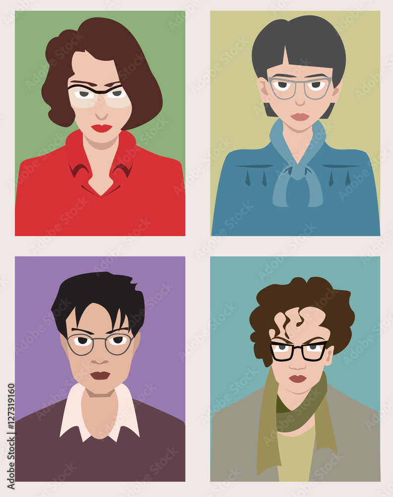 women with glasses cartoon avatars women with glasses cartoon avatars