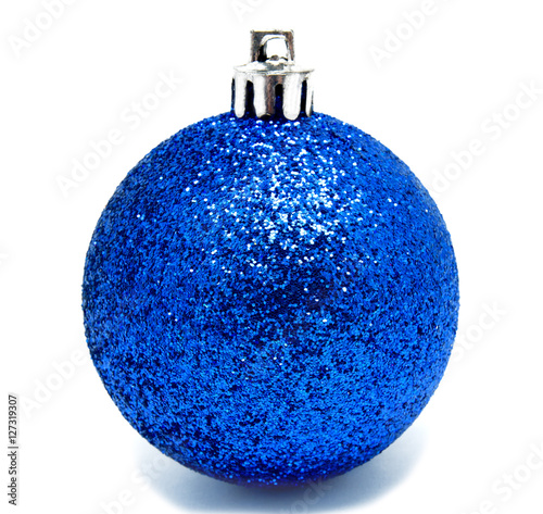 Perfec blue christmas ball isolated