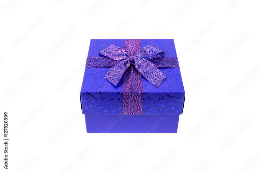 Blue gift box isolate on white background