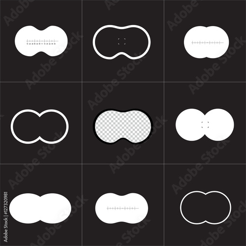 Collection of virtual reality glasses screen vector frame template