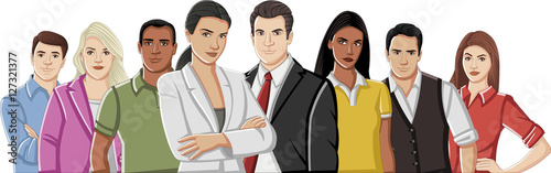 Group of young business people. 
