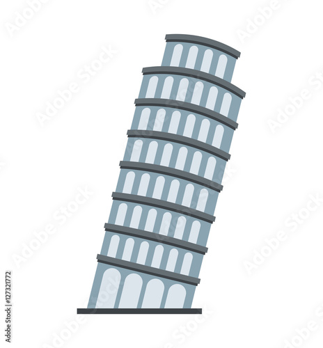 Photo piza tower italy icon vector illustration design
