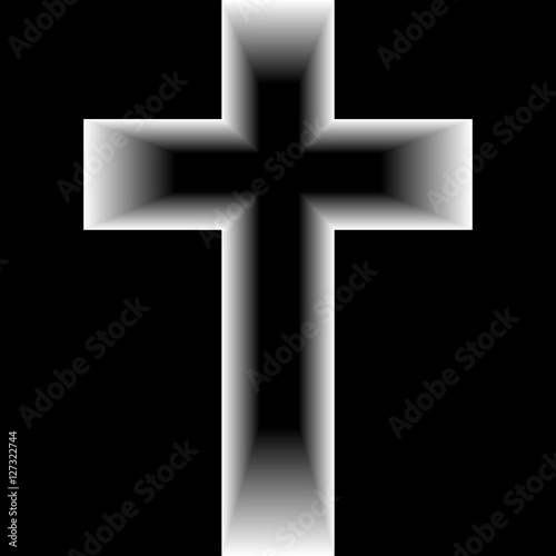 Symbol of a church cross. Christianity religion symbol. Abstract background.