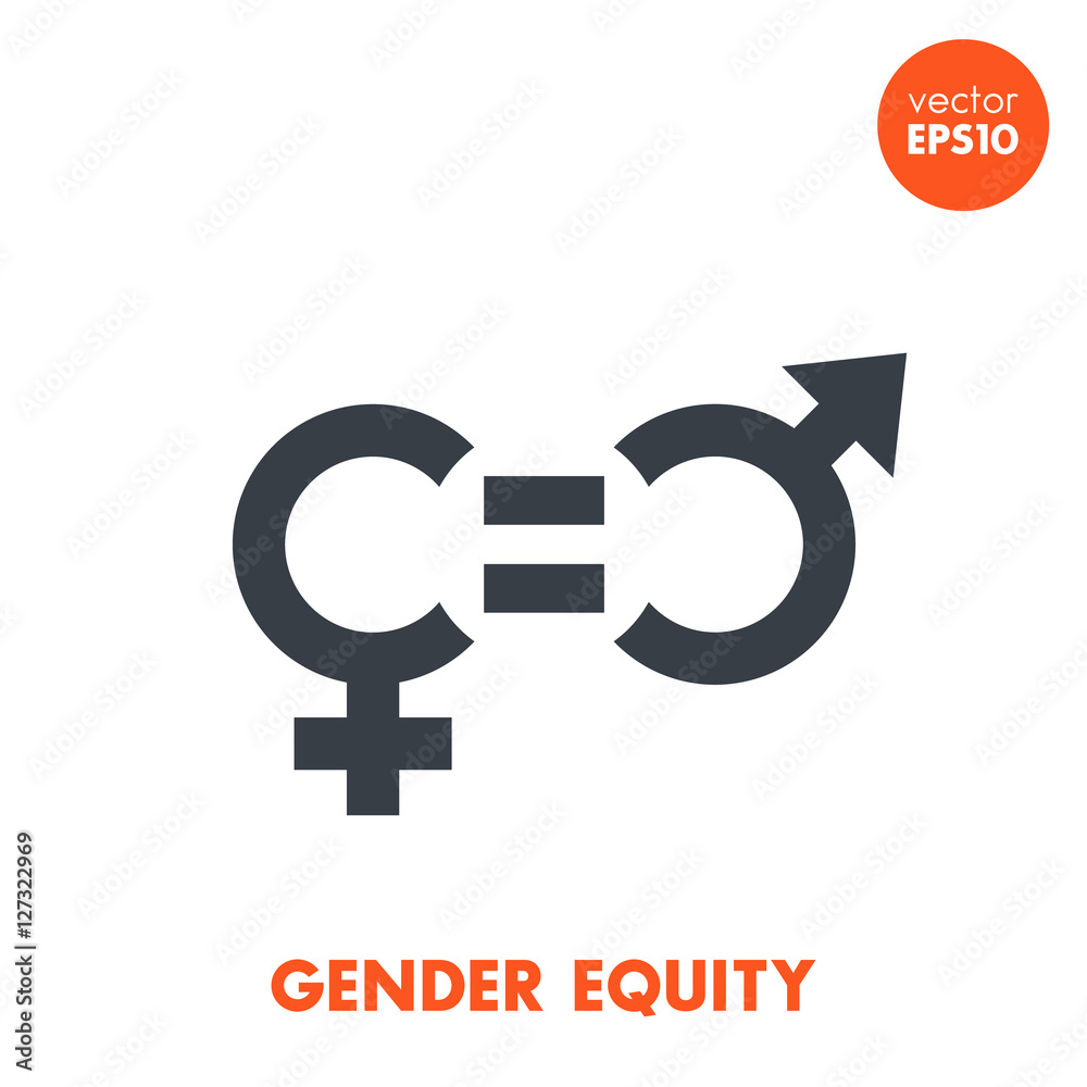 gender equity icon on white, vector symbol gender equity icon on white, vector symbol