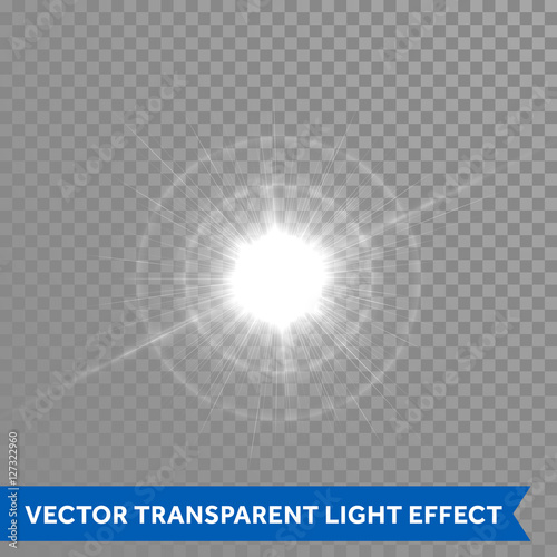 Sun lens flare effect. Vector bright outburst
