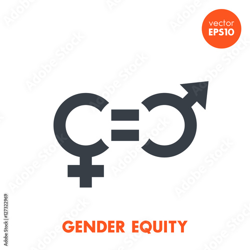 gender equity icon on white, vector symbol