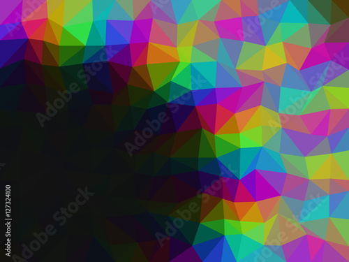 Rainbow low poly triangle style vector mosaic background