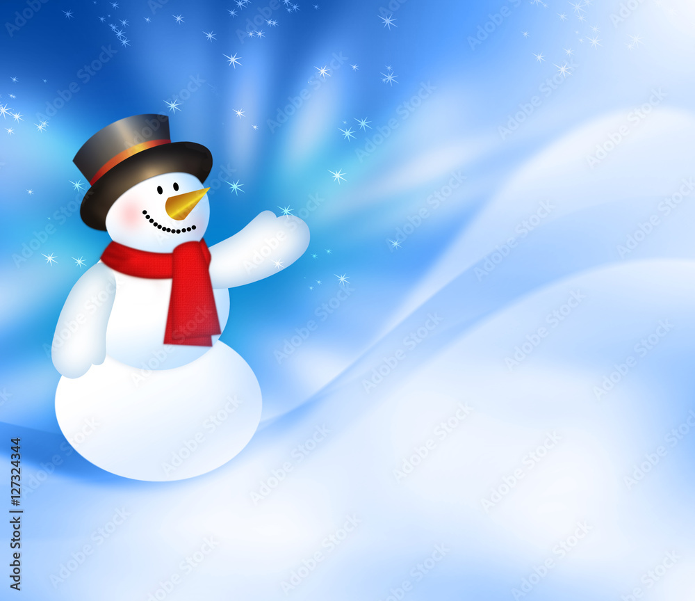 Fototapeta premium Christmas snowman background