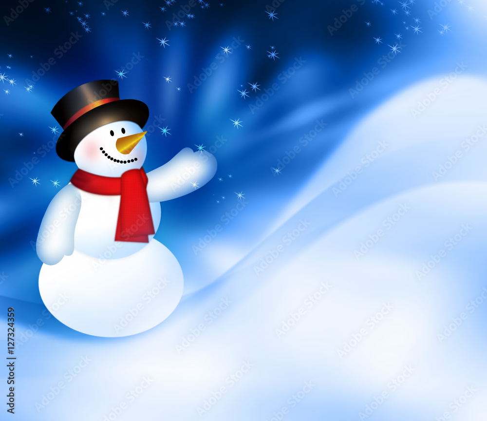 Fototapeta premium Christmas snowman background