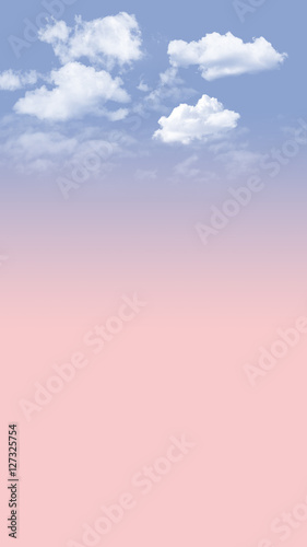 Rose Quartz and serenity tone sky with cloudy