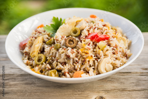 Insalata di riso integrale, brown rice salad