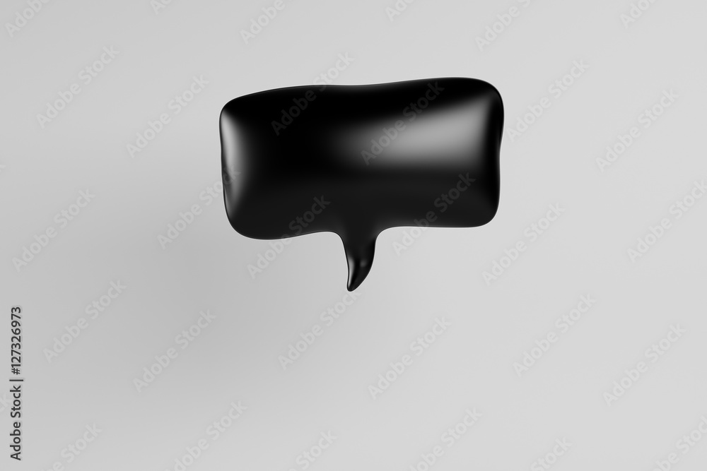 3D illustration of black speech bubble 3D illustration of black speech bubble