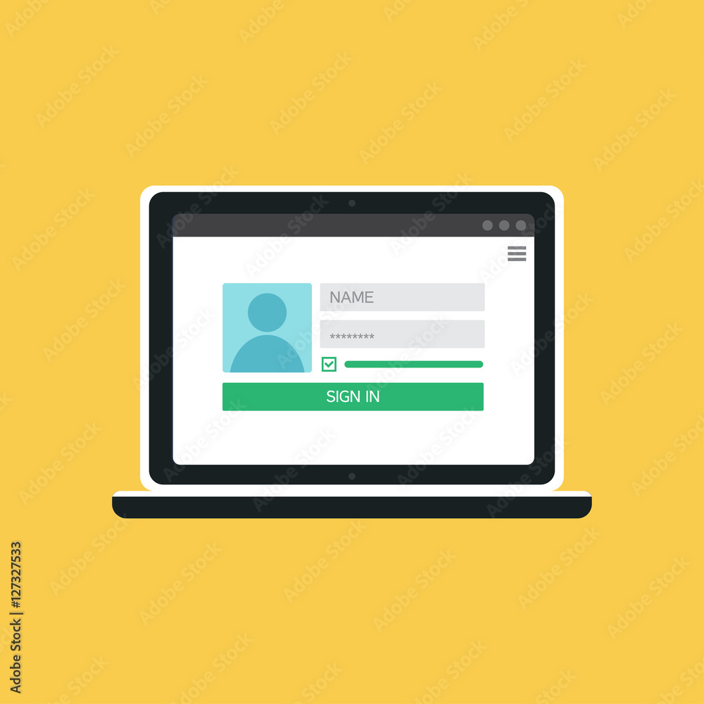 Web Template of Notebook Login Form Web Template of Notebook Login Form