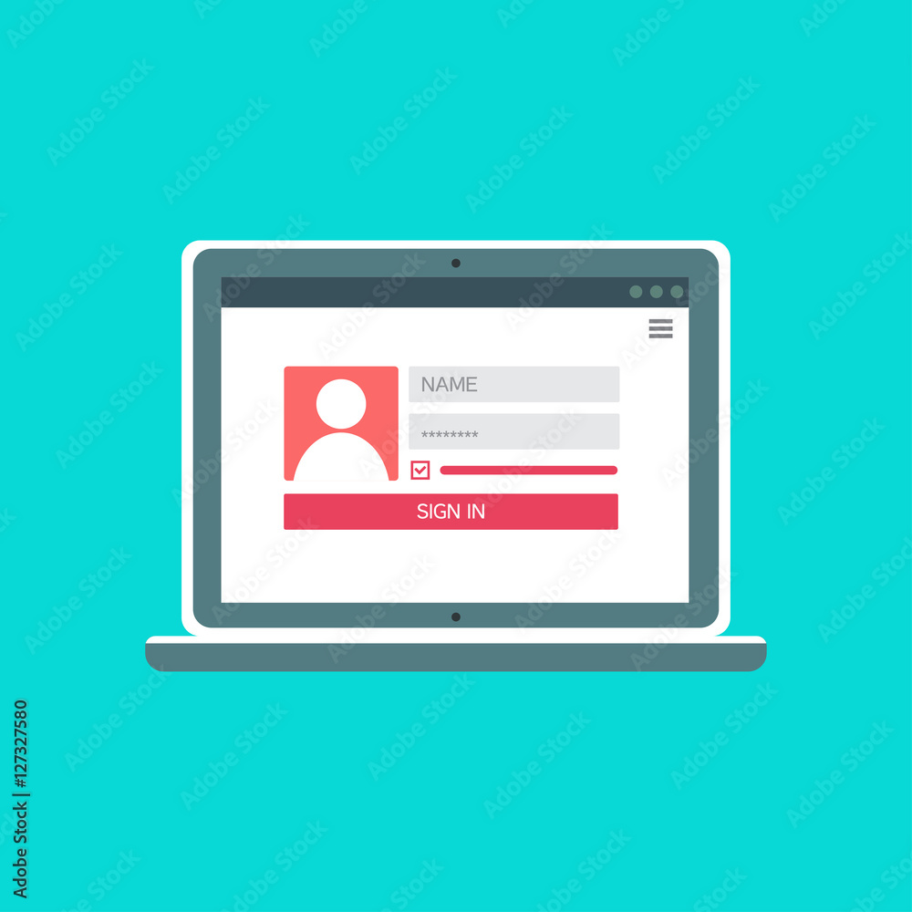 Web Template of Notebook Login Form Web Template of Notebook Login Form