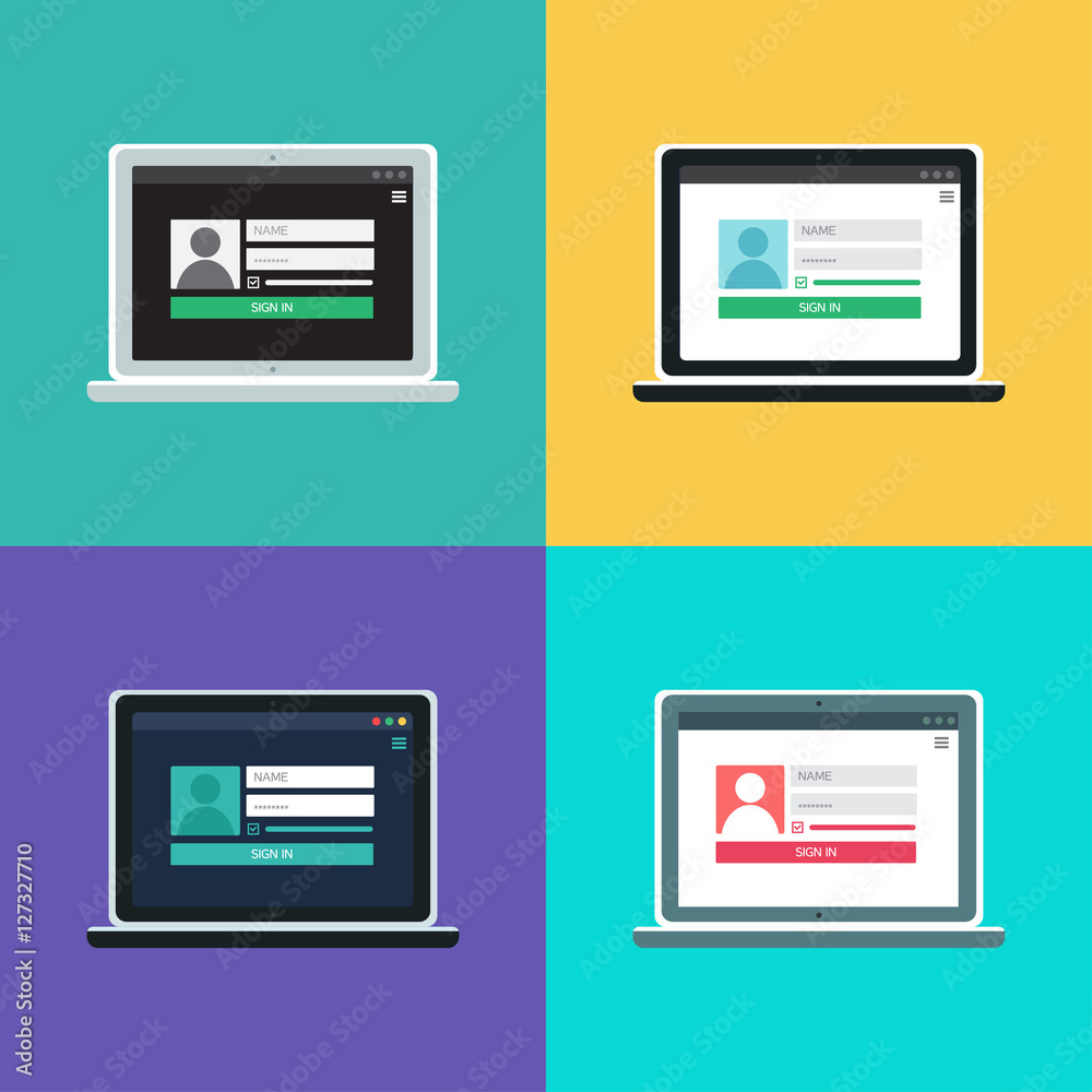 Web Template of Notebook Login Form Web Template of Notebook Login Form