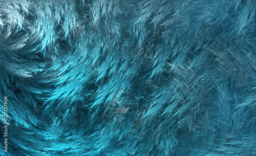 Abstract fractal background. Pattern similar to fantasy fur or wool of Yeti. For your creative design. - obrazy, fototapety, plakaty 
